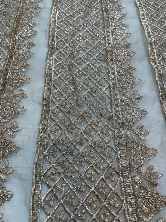 Green Golden Embroidery Border