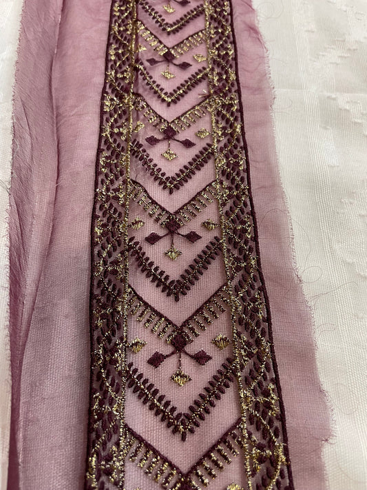 Purple Shade Embroidery Border